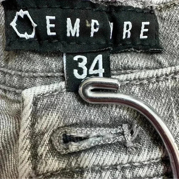 Empyre Verge Chad Tapered Charcoal Skinny Jeans Size 34 Skater‎ Distressed Jeans - Picture 6 of 7